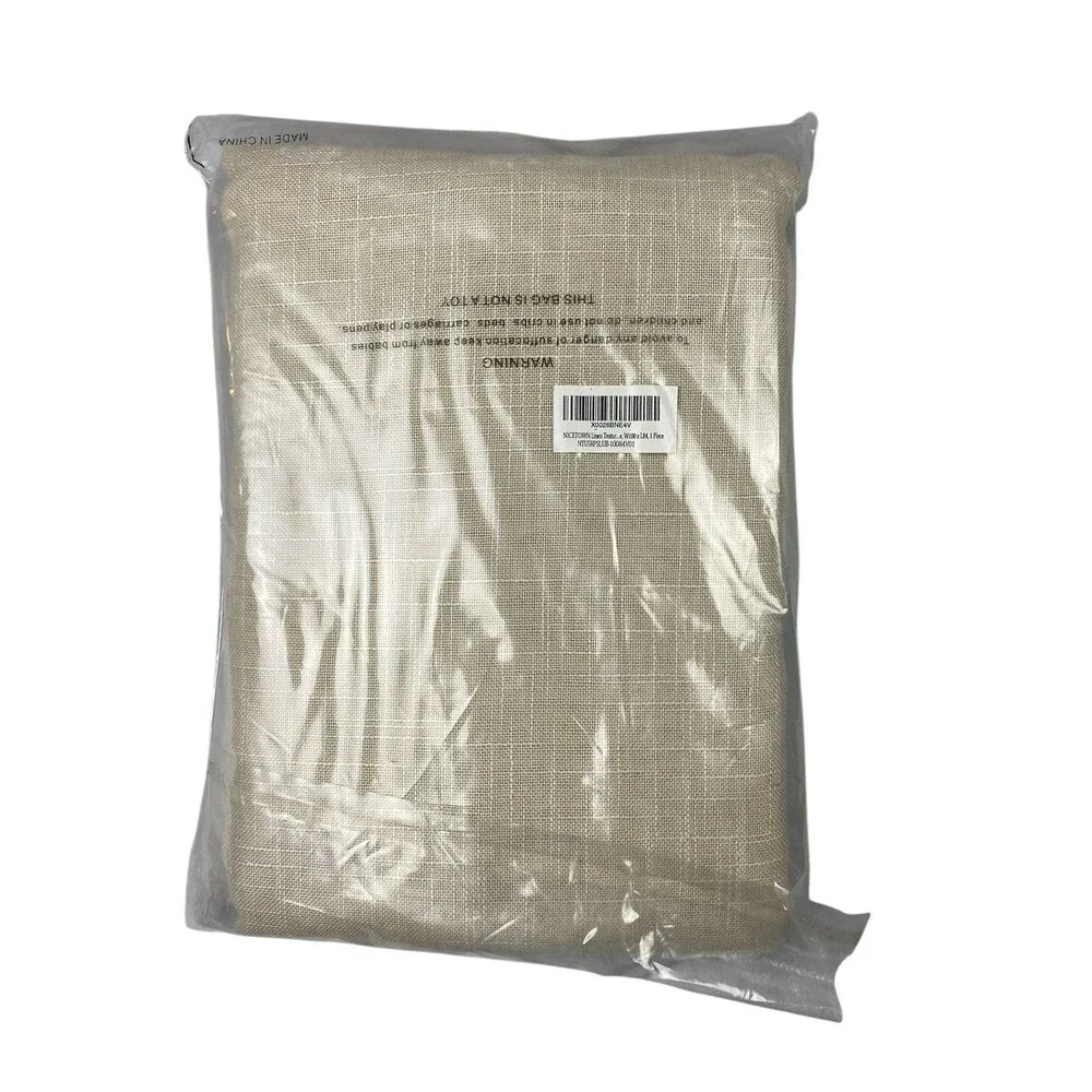 NICETOWN Linen Textured Curtain Panel 100x84 Beige Slub Rod Pocket 1 Panel NWT
